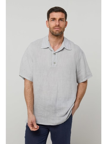 Rodier Lin Linnen poloshirt lichtgrijs