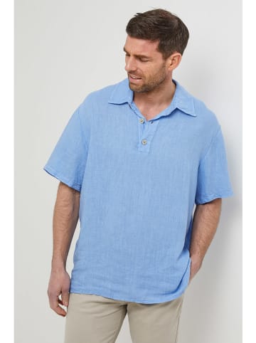Rodier Lin Leinen-Poloshirt in Hellblau