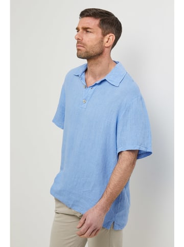 Rodier Lin Leinen-Poloshirt in Hellblau