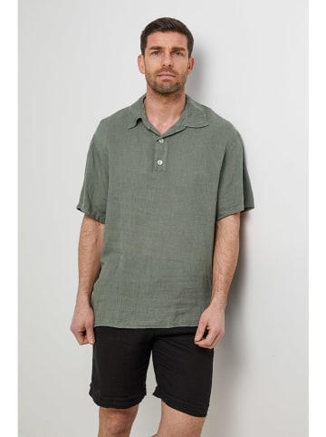 Rodier Lin Lniana koszulka polo w kolorze khaki