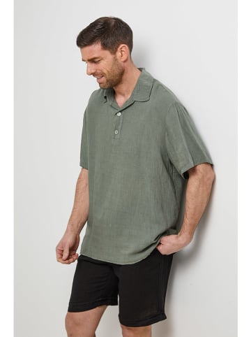 Rodier Lin Lniana koszulka polo w kolorze khaki