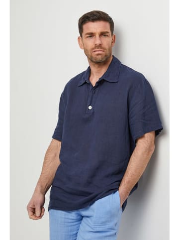 Rodier Lin Linnen poloshirt donkerblauw