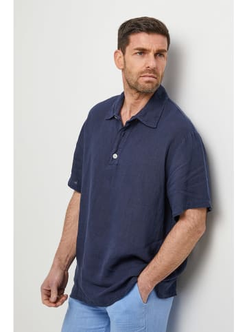 Rodier Lin Leinen-Poloshirt in Dunkelblau