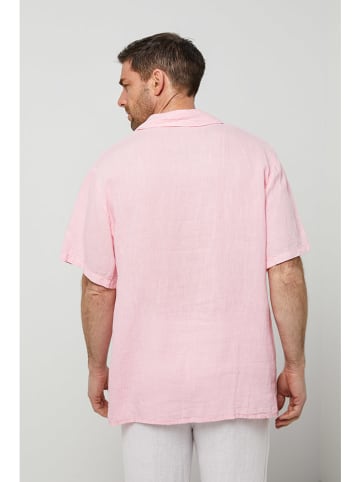Rodier Lin Linnen poloshirt lichtroze