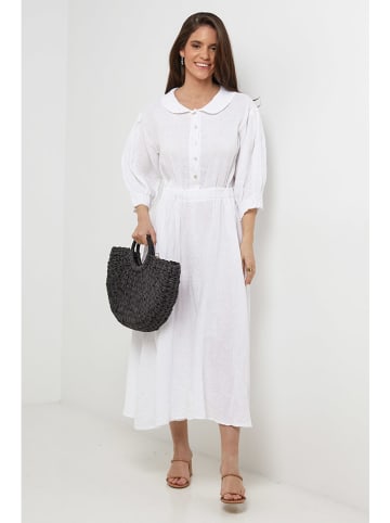 Rodier Lin Leinen-Kleid in Weiß