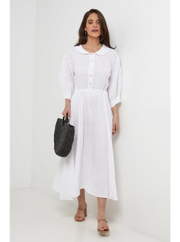Rodier Lin Leinen-Kleid in Weiß