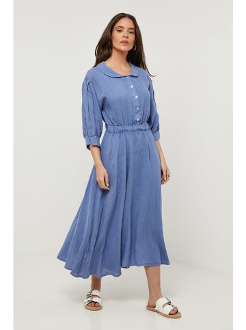 Rodier Lin Leinen-Kleid in Hellblau