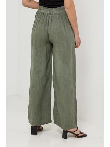 Rodier Lin Lniane spodnie w kolorze khaki