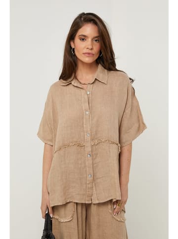 Rodier Lin Leinen-Hemd in Camel