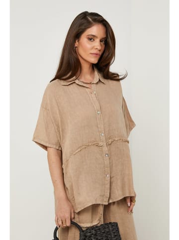 Rodier Lin Leinen-Hemd in Camel