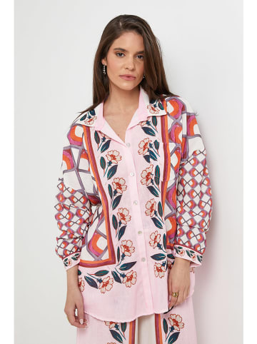 Rodier Lin Linnen blouse rosé/wit