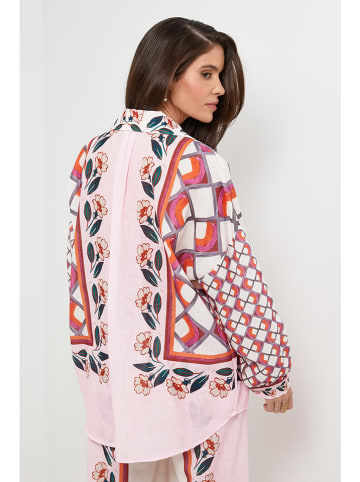Rodier Lin Linnen blouse rosé/wit