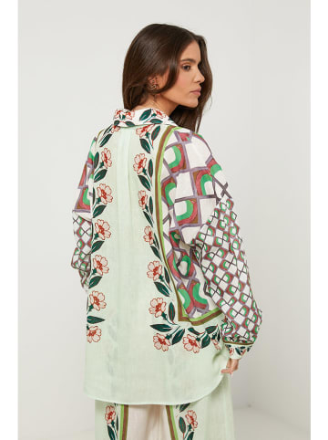 Rodier Lin Linnen blouse lichtgroen/wit