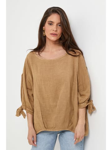 Rodier Lin Leinen-Bluse in Camel