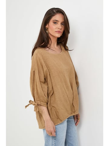 Rodier Lin Leinen-Bluse in Camel
