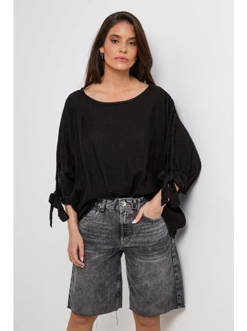 Rodier Lin Leinen-Bluse in Schwarz