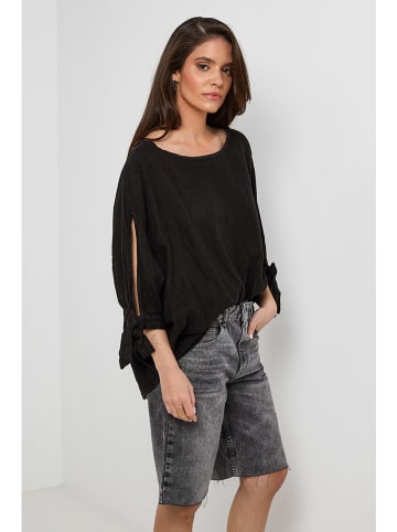 Rodier Lin Leinen-Bluse in Schwarz