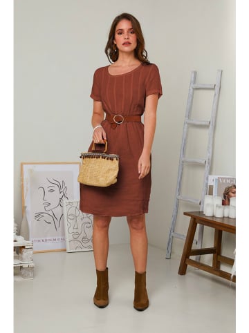Rodier Lin Leinen-Kleid in Braun