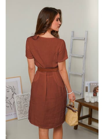 Rodier Lin Leinen-Kleid in Braun