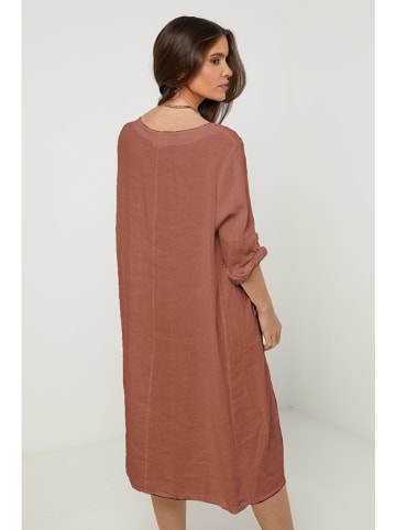 Rodier Lin Leinen-Kleid in Braun