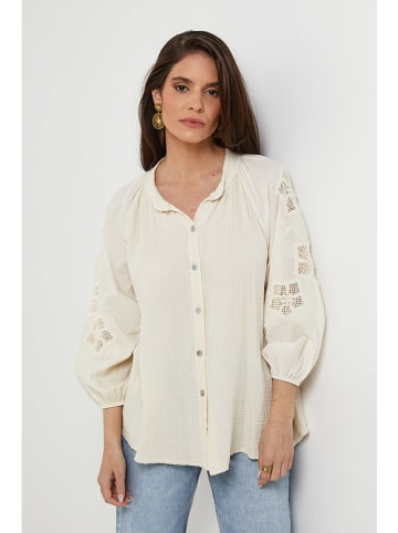 Rodier Lin Leinen-Bluse in Creme