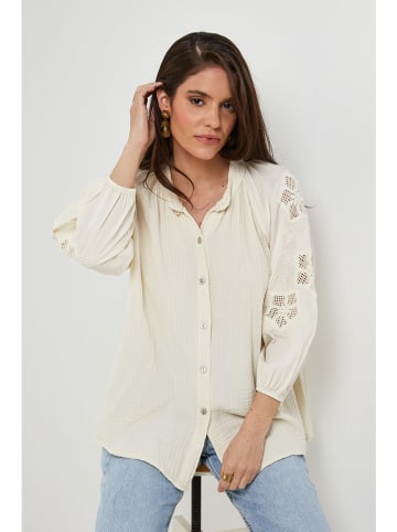Rodier Lin Leinen-Bluse in Creme