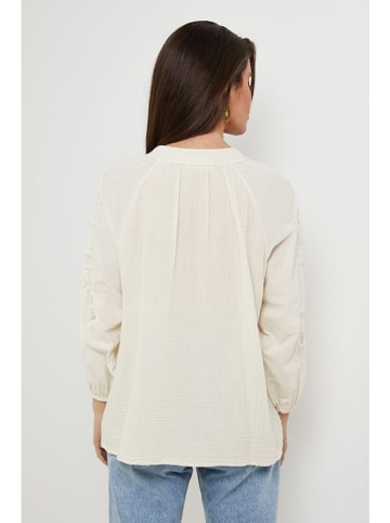 Rodier Lin Leinen-Bluse in Creme