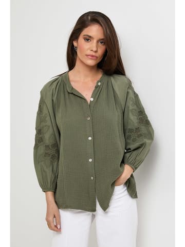 Rodier Lin Leinen-Bluse in Khaki