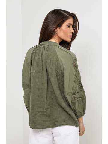 Rodier Lin Leinen-Bluse in Khaki