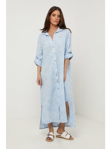 Rodier Lin Leinen-Kleid in Hellblau