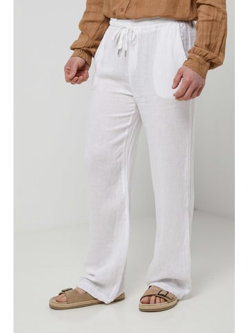 Rodier Lin Leinen-Hose in Weiß