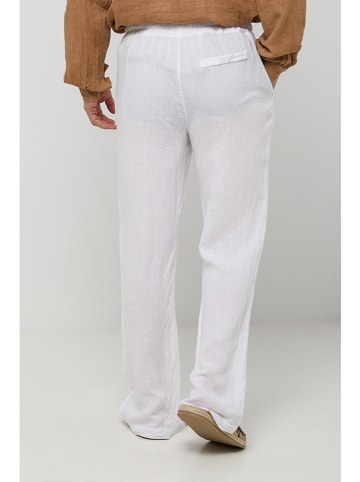 Rodier Lin Leinen-Hose in Weiß