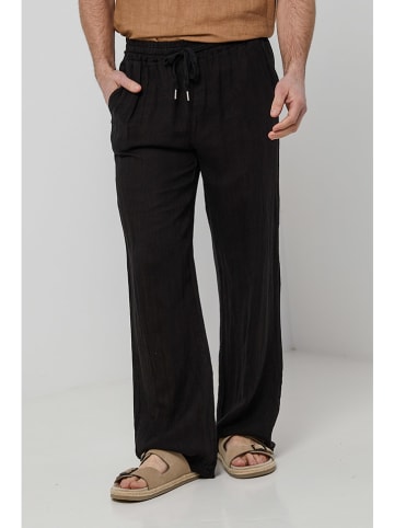 Rodier Lin Leinen-Hose in Schwarz