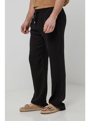 Rodier Lin Leinen-Hose in Schwarz