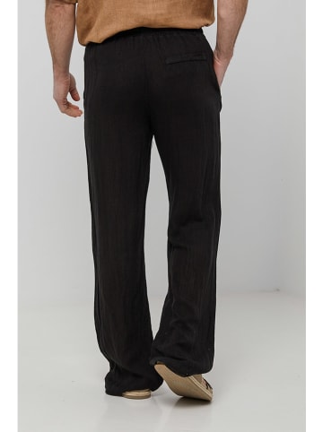 Rodier Lin Leinen-Hose in Schwarz