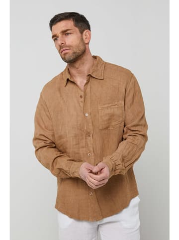 Rodier Lin Leinen-Hemd in Camel
