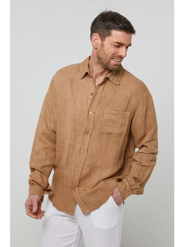 Rodier Lin Leinen-Hemd in Camel