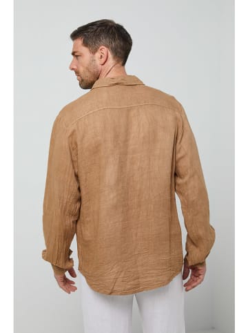 Rodier Lin Leinen-Hemd in Camel