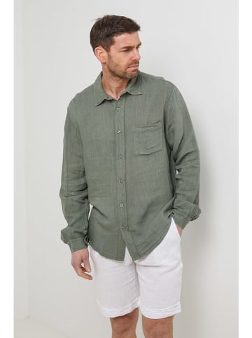 Rodier Lin Leinen-Hemd in Khaki