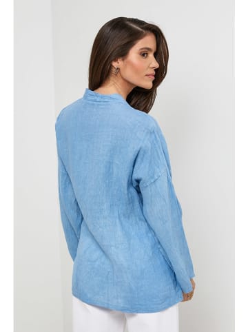 Rodier Lin Leinen-Cardigan in Hellblau