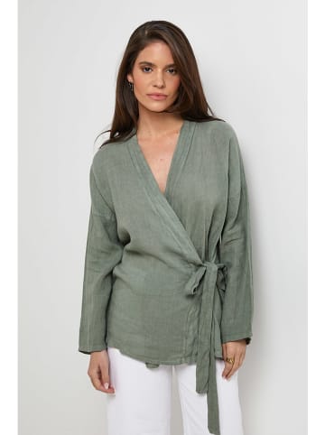 Rodier Lin Linnen vest kaki