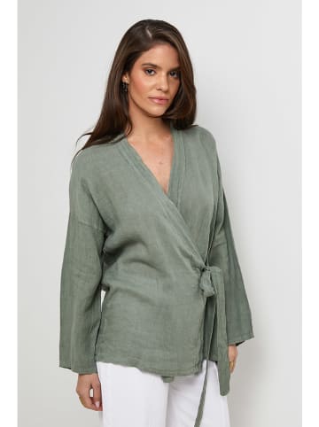 Rodier Lin Leinen-Cardigan in Khaki