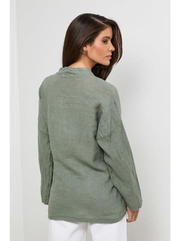 Rodier Lin Leinen-Cardigan in Khaki