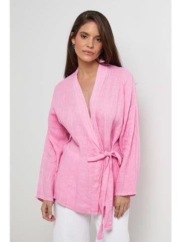Rodier Lin Leinen-Cardigan in Rosa