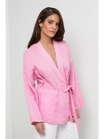 Rodier Lin Leinen-Cardigan in Rosa