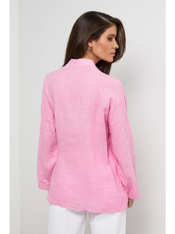 Rodier Lin Leinen-Cardigan in Rosa