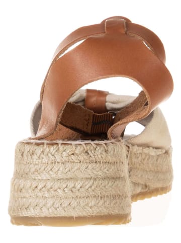 Pepe Jeans FOOTWEAR Leren sleehaksandalen lichtbruin/beige