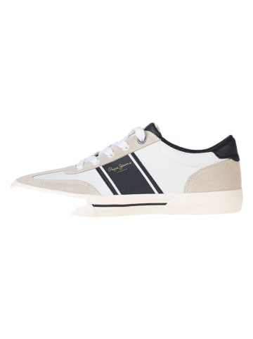 Pepe Jeans FOOTWEAR Leder-Sneakers in Weiß/ Beige