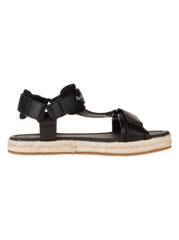 Pepe Jeans FOOTWEAR Leder-Sandalen in Schwarz