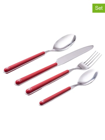 El Ganso 32tlg. Besteck-Set in Silber/ Rot